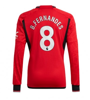 Lacne Muži Futbalové dres Manchester United Bruno Fernandes #8 2023-24 Dlhy Rukáv - Domáci